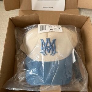 Amiri MA Logo Hat Vanilla / Blue